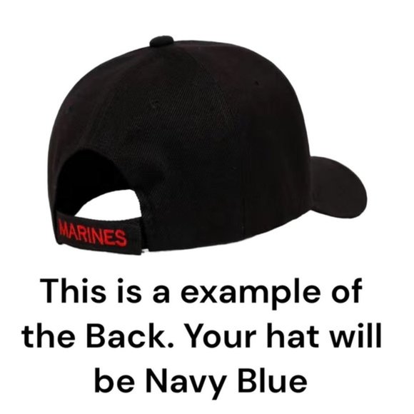 Marine Corps Baseball Cap Patriotic Trucker Hat USMC Embroidered Blue Unisex Men - Picture 4 of 14